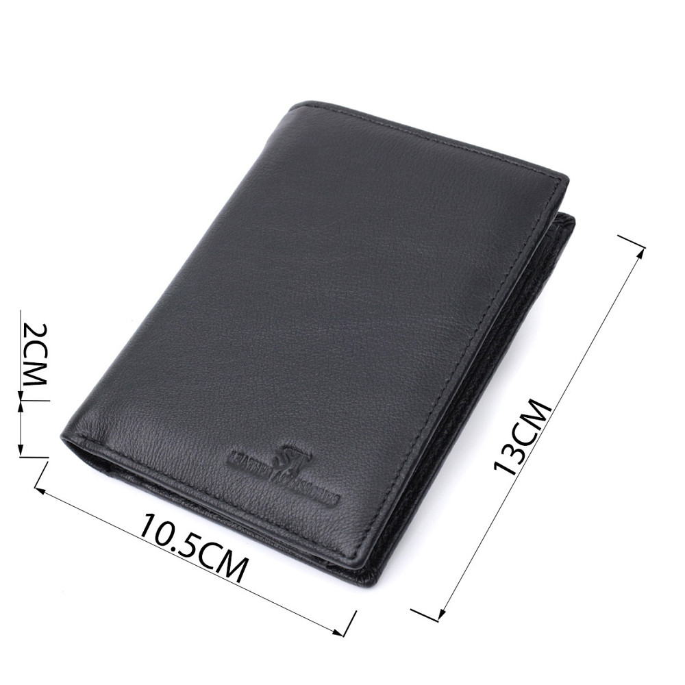 Чоловіче шкіряне портмоне для карток купюр та монет ST Leather 22733 Чорне Київ - фото 16
