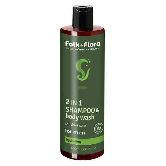 Мужской шампунь-гель для душа 2в1 Увлажняющий Folk&Flora 400 мл Киев