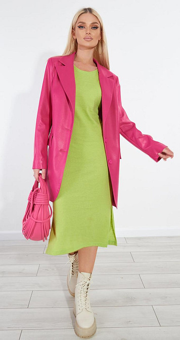 Салатовое трикотажное платье (42) Киев - изображение 3