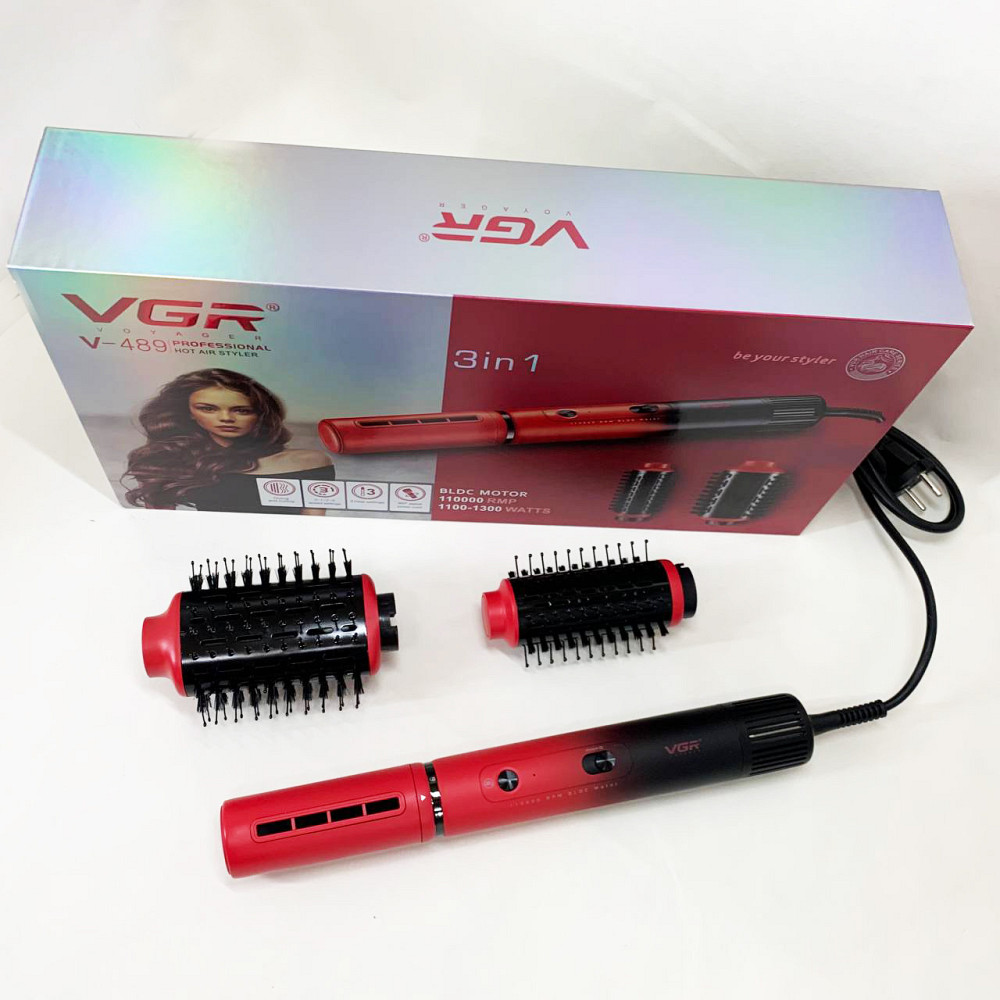 Фен-щетка для гладких волос VGR, Фен с режимом регулировки температуры, Фен для волос от сети IJ-22 Львов - изображение 1