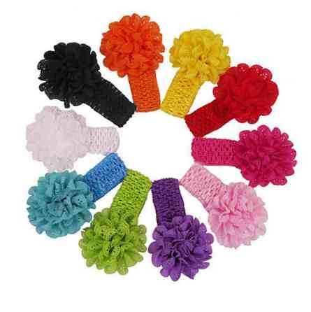 Помаранчева дитяча пов'язка на голову - окружність 30-46см, квітка 9см Київ