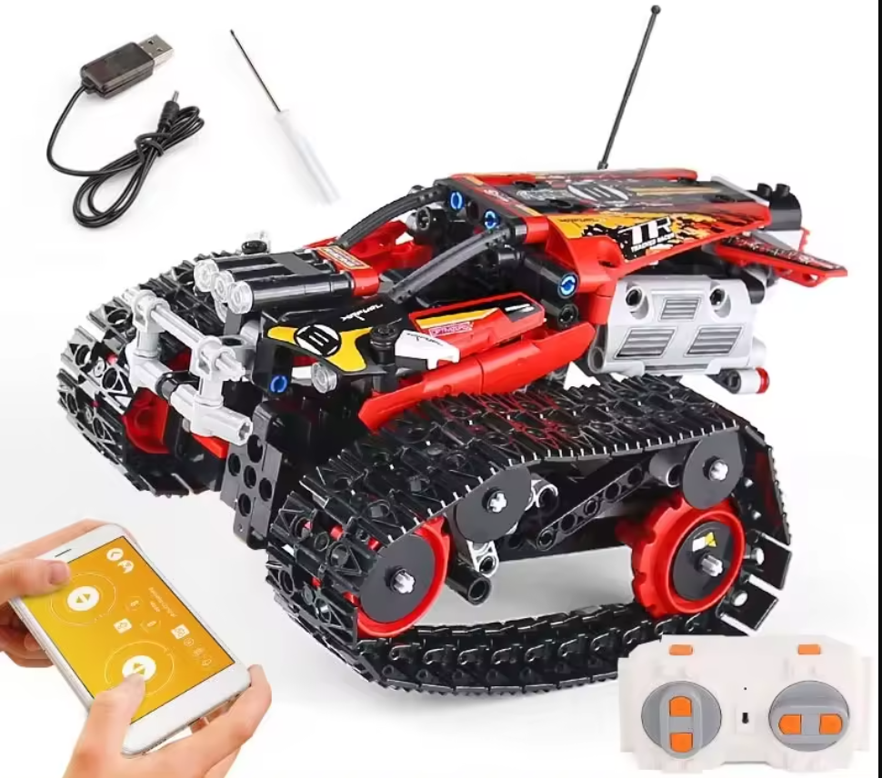 Конструктор гоночна машина на гусеничному ходу на дистанційному керуванні на 400 деталей, червоний Кам'янець-Подільський - фото 3