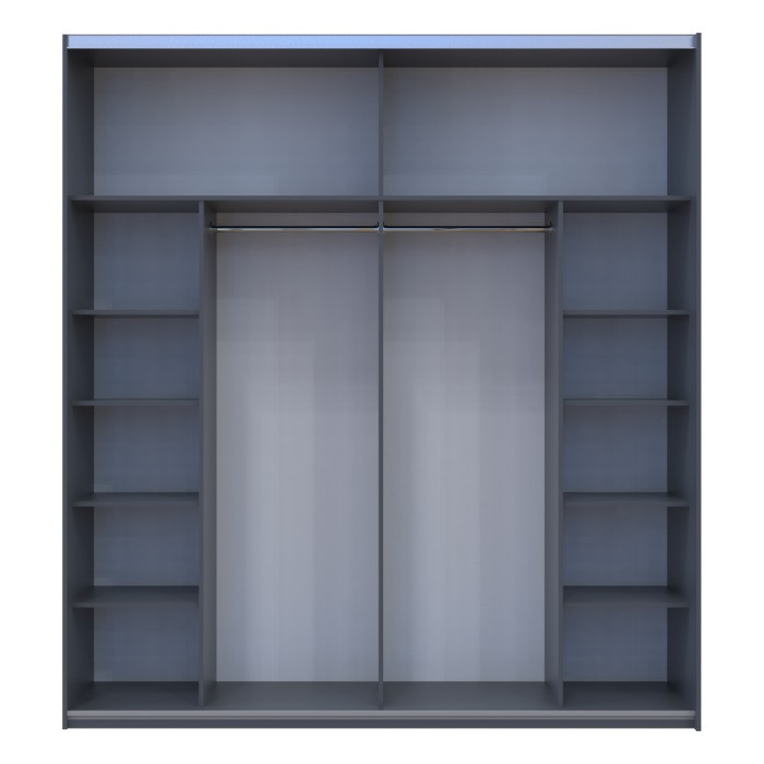 Шафа-купе двохдверна Doros G-Caiser 220х60х240 см Графіт/Білий/Дуб евок (DRS-011230) Дніпро - фото 4