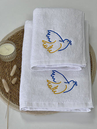 Махровий рушник Ideal Textile з патріотичною вишивкою, 50*90 см, 100% бавовна, Узбекистан Чернівці - фото 7