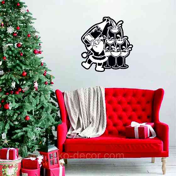 Декоративное настенное Панно «Дед Мороз», Декор на стену 90*84 см Киев