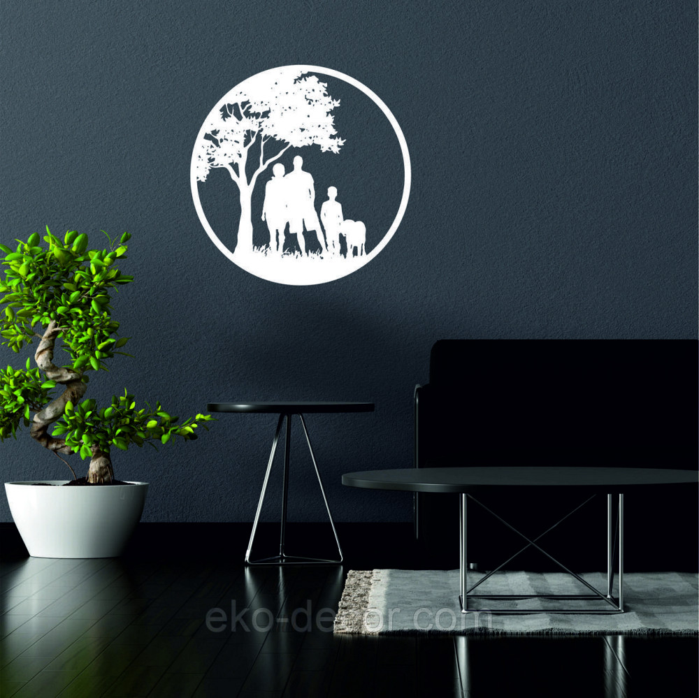 Декоративне настінне Панно «Сім'я», Декор на стіну 50*50 см, Білий Київ - фото 2