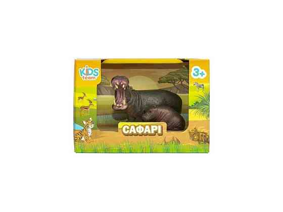 Набір тварин Сафарі Q9899-A23 Бегемот із бегемотиком ТМ KIDS TEAM ANIMALS Київ