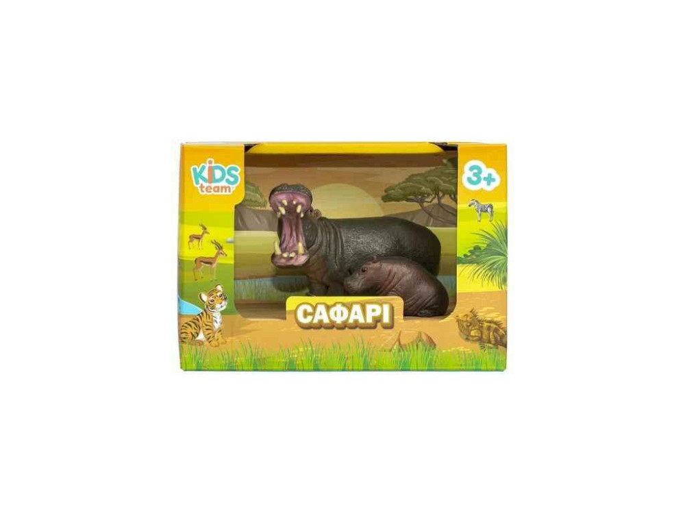 Набор животных Сафари Q9899-A23 Бегемот с бегемотиком ТМ KIDS TEAM ANIMALS Киев - изображение 1