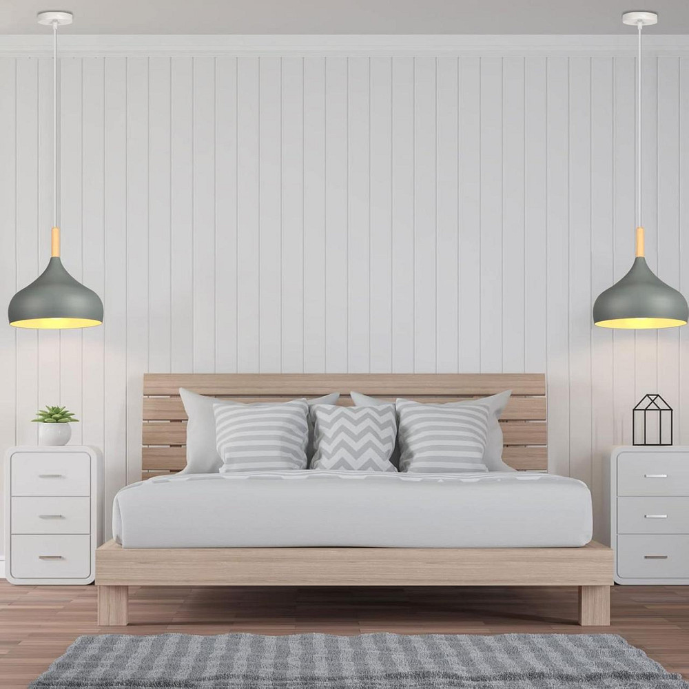 Підвісні світильники iDEGU 2 шт, лампа E27 для кухні, кафе, бару, ретро лофт світильник, метал дерево Київ - фото 2