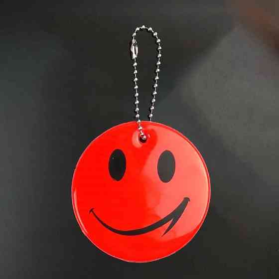 Брелок фликер Смайлик 65 мм красный Киев