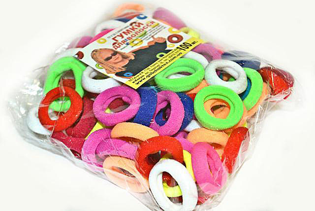 Резинки для волос цветные упаковка 100 шт Киев - изображение 1