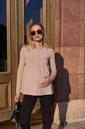 Лонгслив для беременных и кормящих гольф для будущих мам Tallinn L (46) Lullababe бежевый Кривой Рог