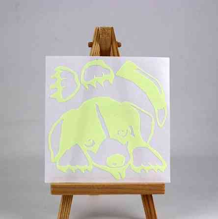 Люмінесцентна наклейка Собака 10 на 10 см салатовий Київ