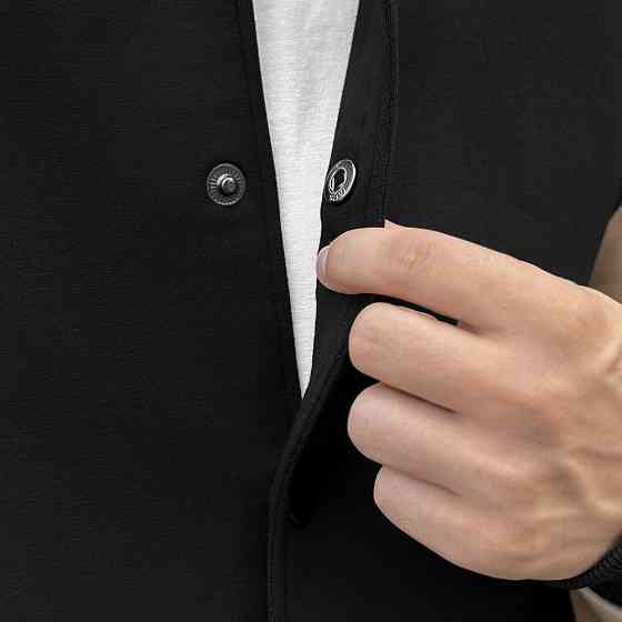 Чорний чоловічий бомбер на кнопках Pobedov Blast Київ