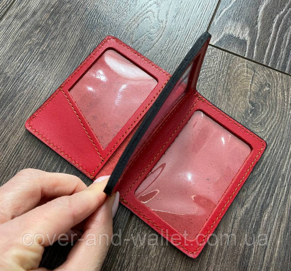 Шкіряна обкладинка для авто документів та ID-паспорта з гербом України SK3 Київ - фото 5