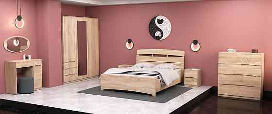 Кровать Дельта двуспальная, Дуб Сонома, 2132х1650х1070 Львов