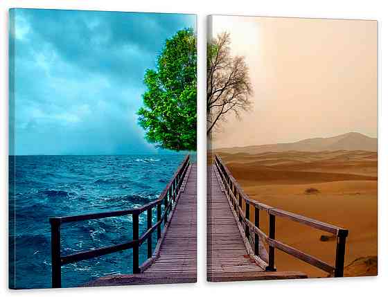 Модульная картина в гостиную / спальню  Море-Пустеля  TLV-2_043 120х170 см Київ