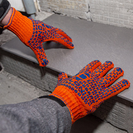 Рукавички 584 трикотаж 280 текс з крапкою ПВХ клас 7 помаранчевий ДКГ Житомир