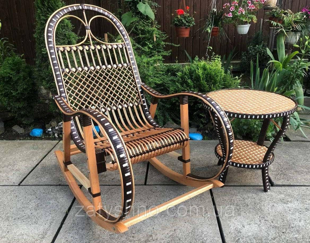 Мебель плетеная качалка и овальный стол Киев - изображение 7