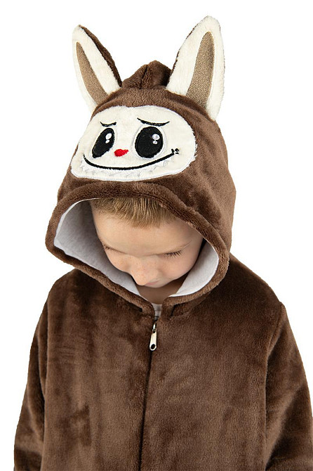 Детская пижама-кигуруми детский и подростковый, Лабубу шоколадний, пижама -  комбинезон домашний на молнии топ Киев - изображение 2