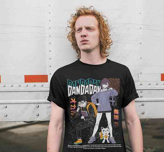 Футболка аниме Дандадан Окарун Окарун Момо оверсайз (S/M/L) Черний AnimeJ1041 Днепр
