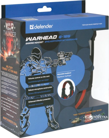 Ігрові навушники Defender Warhead G-185 2m (Чорно-червоні) Вінниця