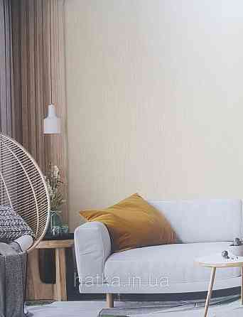 Шпалери вінілові на флізеліні AdaWall Seyyah1.06х10 однотонні смуги структурні бежеві з глянцем Київ