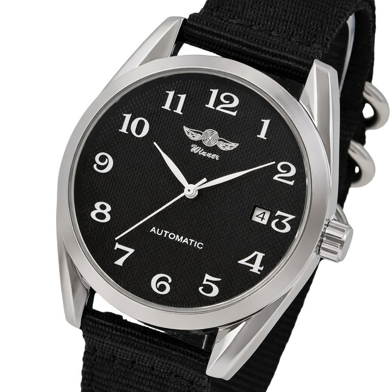 Часы мужские механические Winner Handsome Textile Black (2 ремешка) Винница - изображение 1