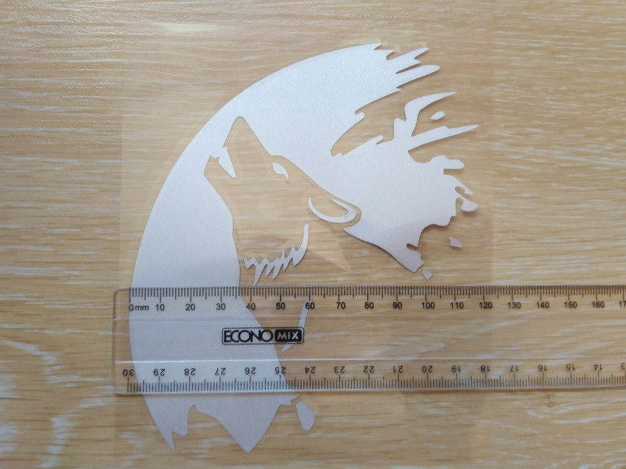 Наклейка Вовк на авто Біла світловідбивна Київ - фото 3