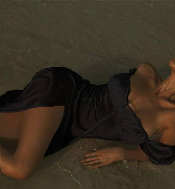 Женское обаятельное романтичное платье с разрезом шелк Черный, 44/46 Одесса - изображение 2