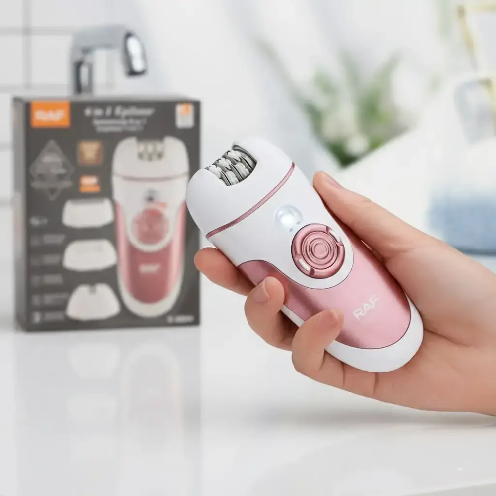 Епілятор RAF R40004 акумуляторний 4в1 з насадками, USB зарядка, для тіла та обличчя, біло-рожевий Одеса - фото 7