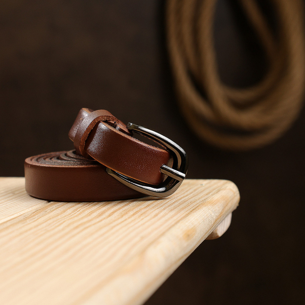 Гладкий кожаный женский ремень Vintage 20758 Коричневый Киев - изображение 10