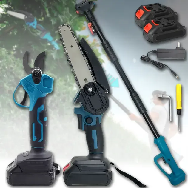 Набор аккумуляторного инструмента Секатор 36 В + Аккумуляторная минипила 6"+ штанга 155 см (Ножницы садовые) Коломия - фото 1