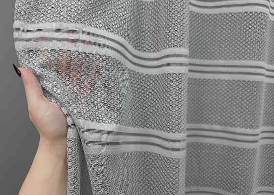 Тюль VR-Textil 1888т Lauren Жакард Сірий 300х270 см (42-0841) Київ