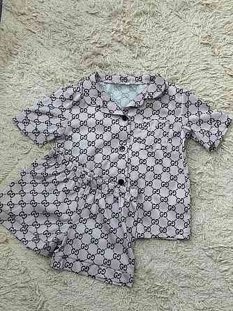 Дитяча піжамка із сатину шорти з сорочкою Пудровий р 146-152 Харків