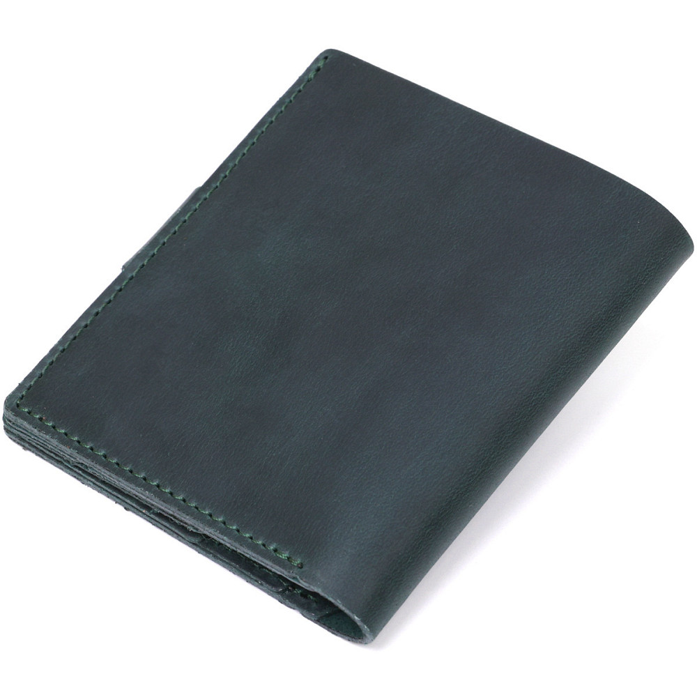 Компактное винтажное портмоне Shvigel 16456 Зеленый Киев - изображение 9