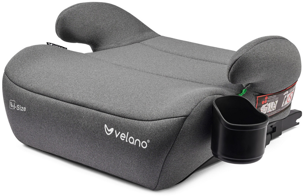 Бустер автокрісло Velano Primo i-Size 125-150 см Isofix + підстаканник Сірий Київ - фото 1