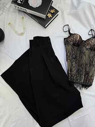 Женские базовые брюки палаццо костюмка Черный, 50/52 Одесса