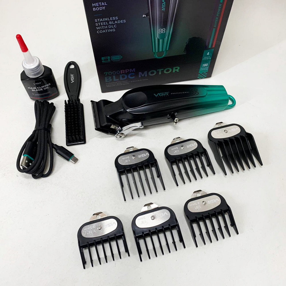 Професійна машинка для стрижки волосся на акумуляторі, Набір для стрижки волосся на акумуляторі QB-95 Львів - фото 17