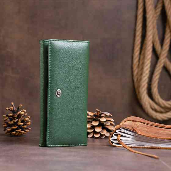 Кошелек на магнитах с клапаном женский Зеленый (ST Leather) Киев
