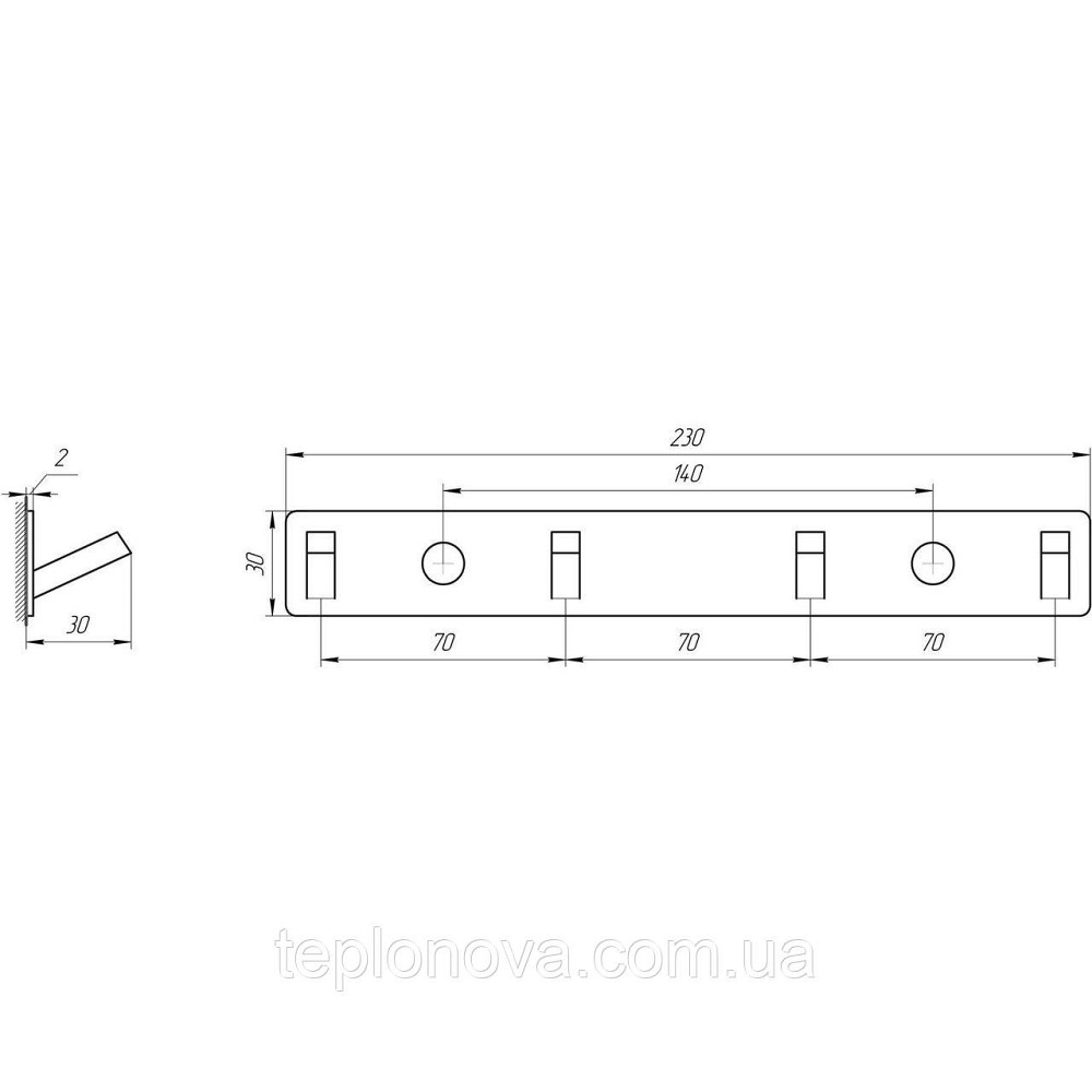 Планка с крючками TOPAZ TKB 9385-4 Черновцы - изображение 4