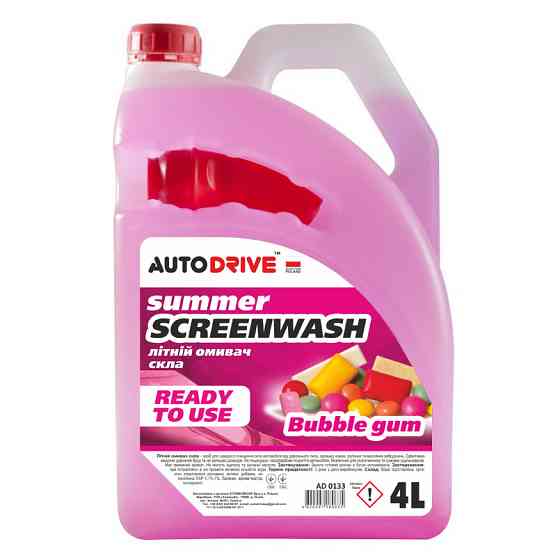Омивач скла AutoDrive літній Bubble Gum готовий 4л Львів