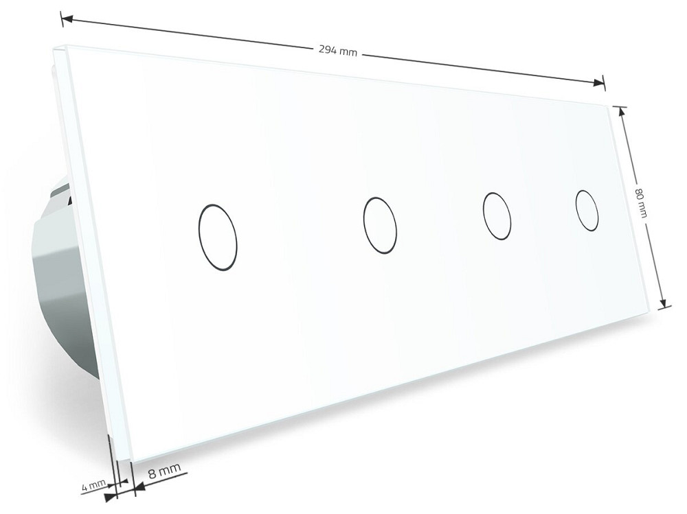 Розумний сенсорний ZigBee вимикач 4 сенсора (1-1-1-1) Livolo білий скло (VL-C704Z-11) Коломыя - изображение 6
