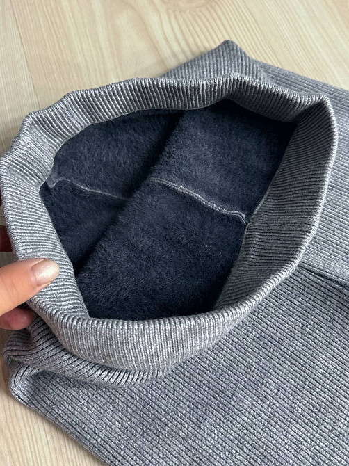 Лосины женские A-N 6126-6161 теплые в рубчик на меху ангоры, серый, one size Киев - изображение 13