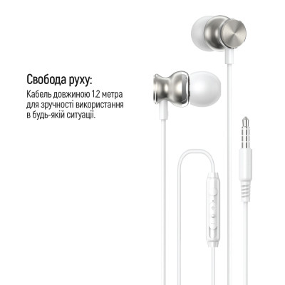 Наушники ColorWay 3.5 mm Wired Earphone UrbanBeat White (CW-WD03WT) Винница - изображение 3