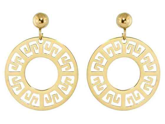 Серьги Stainless Steel 14K пусеты Круглые резьбовые подвески (201749) ТМ XUPING Киев