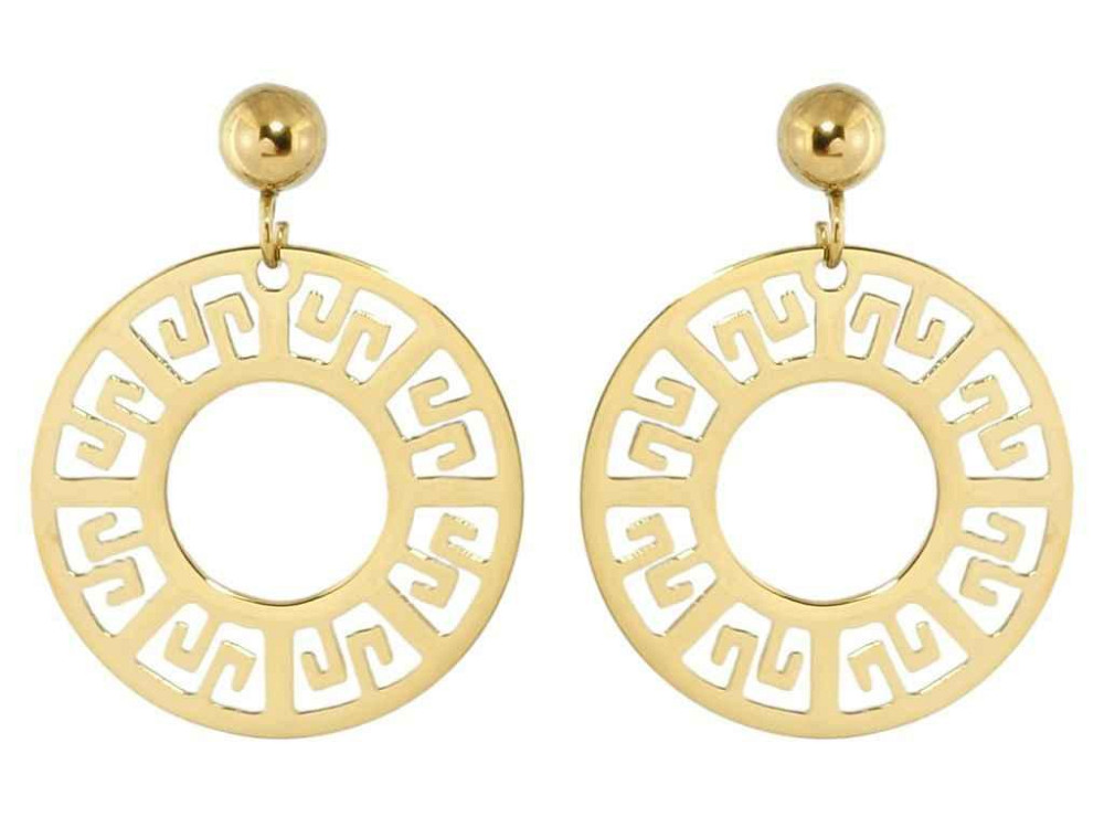 Серьги Stainless Steel 14K пусеты Круглые резьбовые подвески (201749) ТМ XUPING Киев - изображение 1