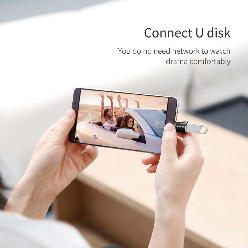 Адаптер Baseus Micro Female To Type-C Male Adapter Converter Black Київ - фото 13