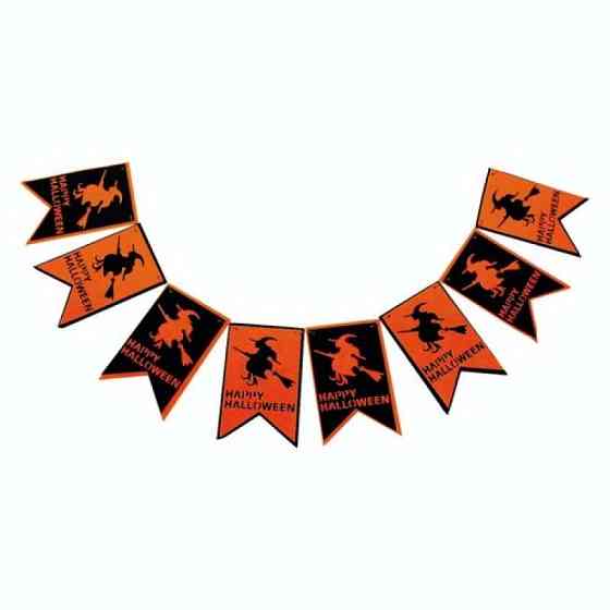 Гирлянда из флажков Ведьма Happy Halloween Киев