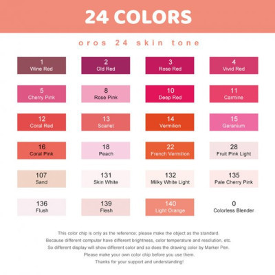 Художественный маркер Arrtx Спиртовые Oros ASM-03RD 24 цвета, красные оттенки (LC302536) Винница - изображение 9